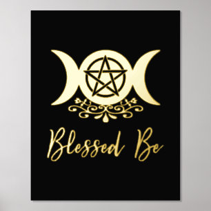 Blessed Be Triple Moon Goddess Foil Prints