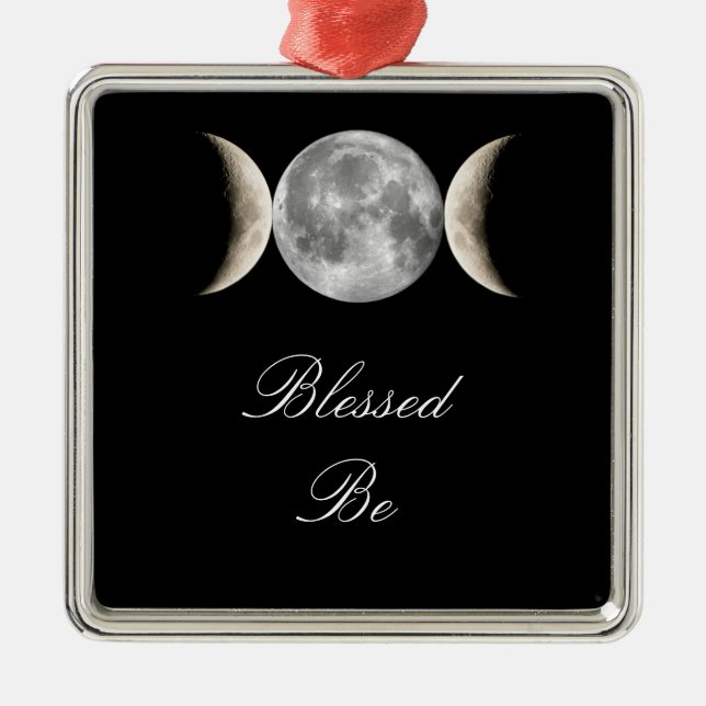 Blessed Be Triple Moon Metal Ornament (Front)
