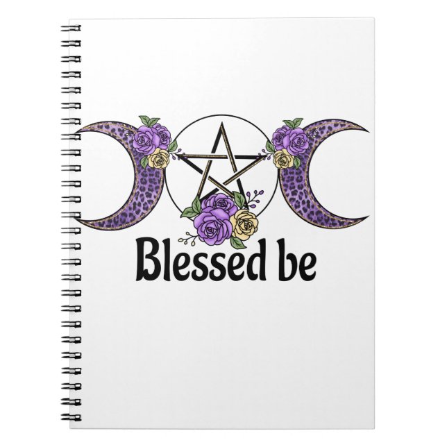 Blessed Be Witches Half Moon Notebook (Front)