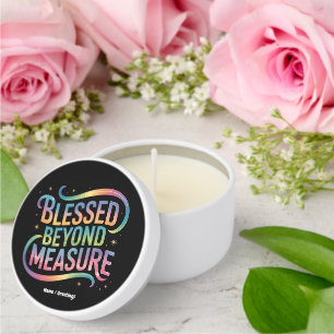 Blessed Beyond Measure Bible Inspiration Quote Mini Candle Favors
