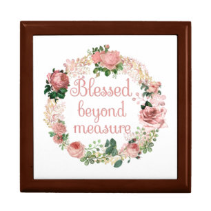 Blessed Beyond Measure/Blush Pink Floral Bouquet Gift Box
