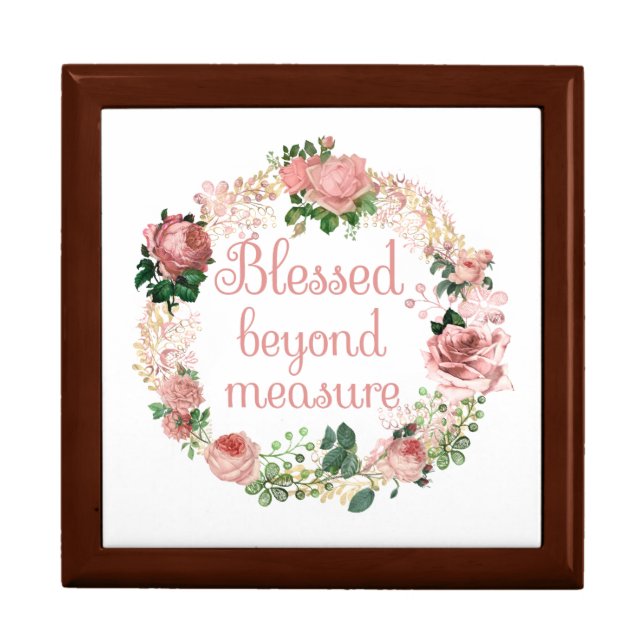 Blessed Beyond Measure/Blush Pink Floral Bouquet Gift Box (Front)
