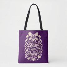 Blessed Beyond Measure Ivory Elegant Bow Decal