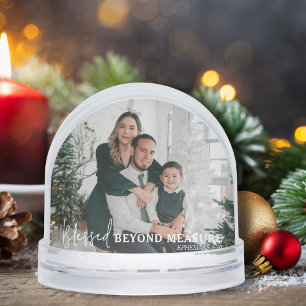 Blessed Beyond Measure Modern Two Photo Keepsake Snow Globe
