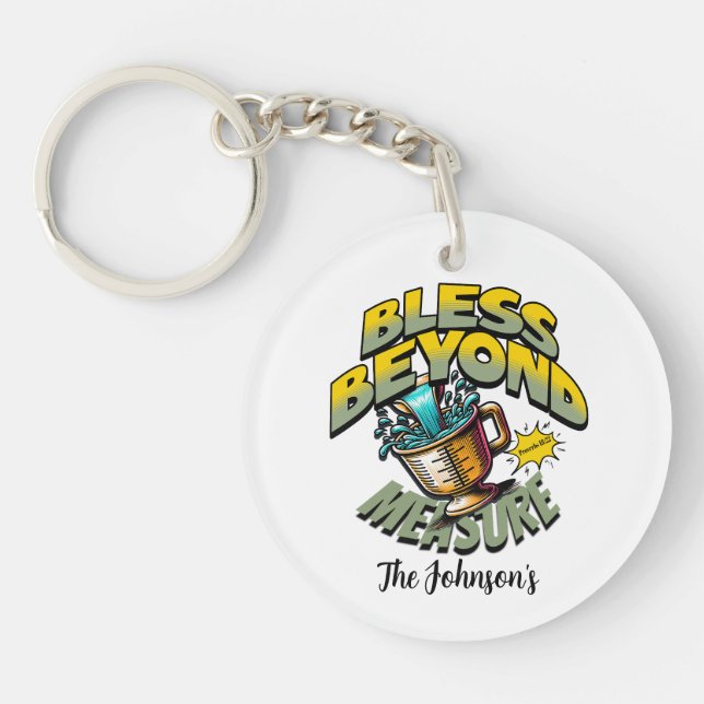 "Blessed Beyond Measure" - Proverbs 18:22 Keychain (Front)