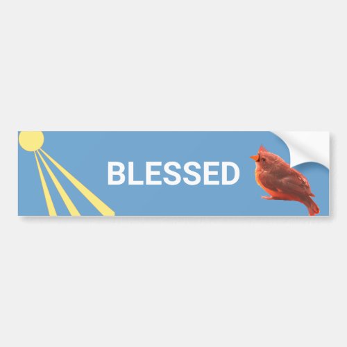 Blessed Bird  Sunshine on Sky Blue Bumper Sticker