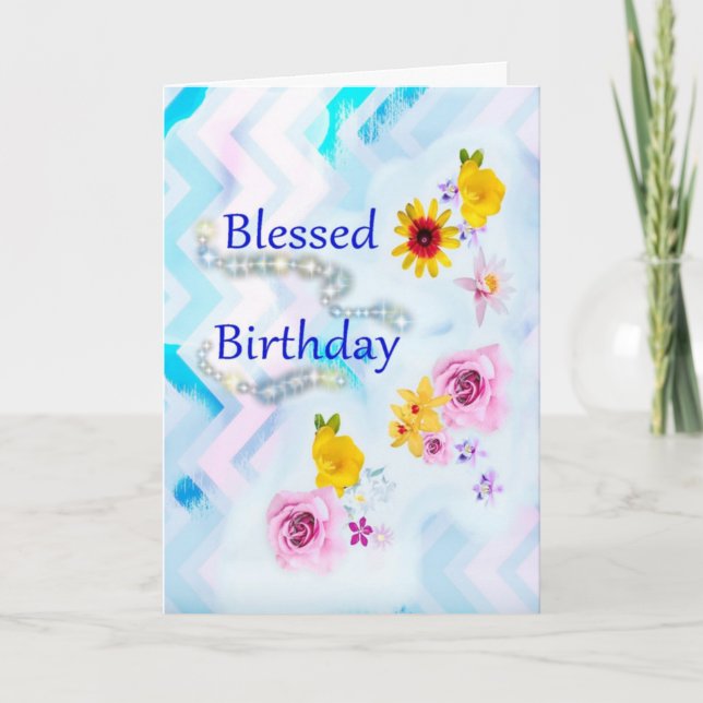 Blessed Birthday Greeting Card (Front)