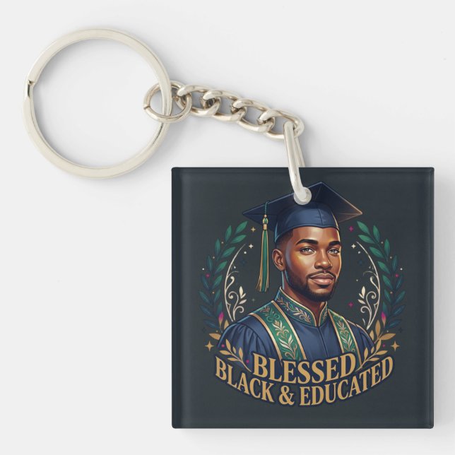 Blessed Black & Educated Keychain (Front)