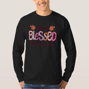 Blessed Bonus Mom Leopard Messy Bun Sunglasses Mot T-Shirt