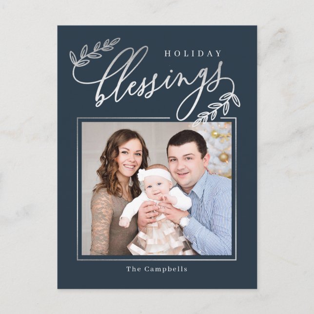 Blessed Branch Holiday Photo Card Postcard (Front)