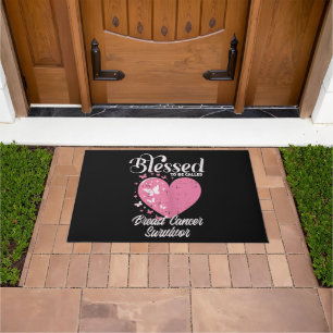 Blessed Breast Cancer Survivor Awareness Christian Doormat