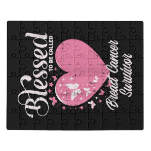Blessed Breast Cancer Survivor Awareness Christian Jigsaw Puzzle