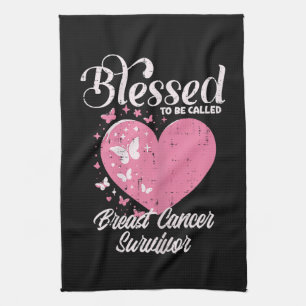 Blessed Breast Cancer Survivor Awareness Christian Kitchen Towel