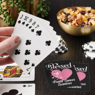 Blessed Breast Cancer Survivor Awareness Christian Poker Cards