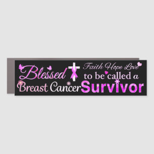 Blessed Breast Cancer Survivor Car Magnet