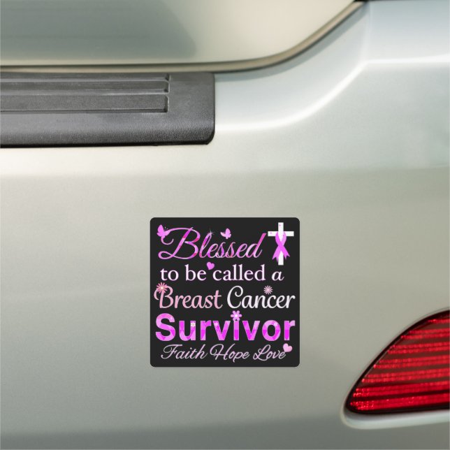 Blessed Breast Cancer Survivor Car Magnet (In Situ)