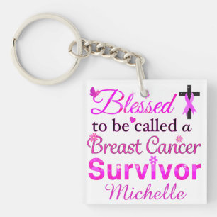 Blessed Breast Cancer Survivor Keychain