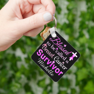 Blessed Breast Cancer Survivor Keychain