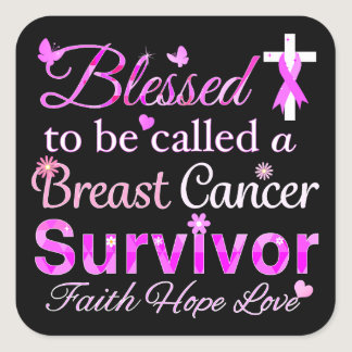 Blessed Breast Cancer Survivor Square Sticker