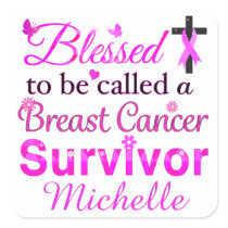 Blessed Breast Cancer Survivor Square Sticker