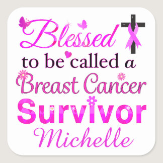 Blessed Breast Cancer Survivor Square Sticker