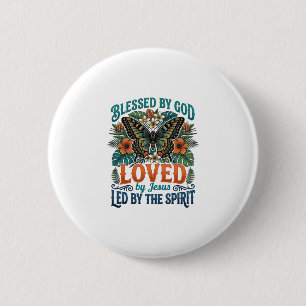 Blessed Butterfly Christian T-Shirt Design_1 Button