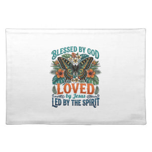 Blessed Butterfly Christian T-Shirt Design_1 Cloth Placemat