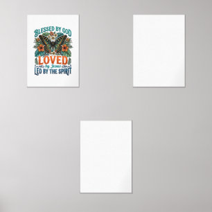 Blessed Butterfly Christian T-Shirt Design_1 Wall Art Sets