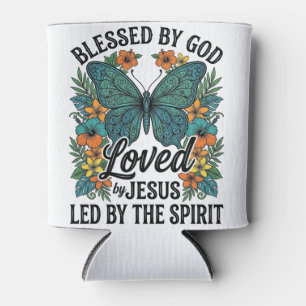 Blessed Butterfly Christian T-Shirt Design (2) Can Cooler