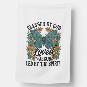 Blessed Butterfly Christian T-Shirt Design (2) House Flag