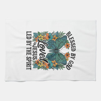 Blessed Butterfly Christian T-Shirt Design (2) Kitchen Towel