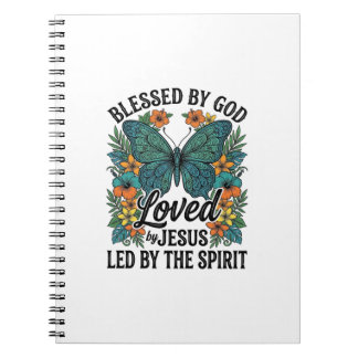 Blessed Butterfly Christian T-Shirt Design (2) Notebook