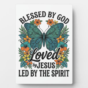 Blessed Butterfly Christian T-Shirt Design (2) Plaque