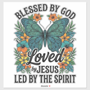Blessed Butterfly Christian T-Shirt Design (2) Sticker