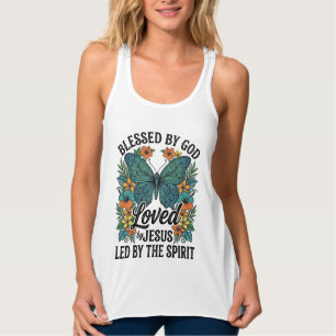 Blessed Butterfly Christian T-Shirt Design (2) Tank Top