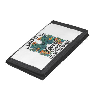 Blessed Butterfly Christian T-Shirt Design (2) Trifold Wallet