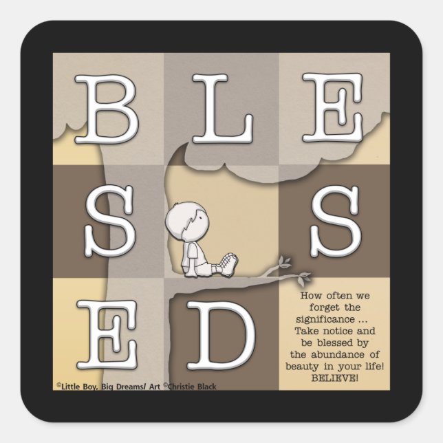 Blessed By  Abundance of Beauty Square Sticker (Front)
