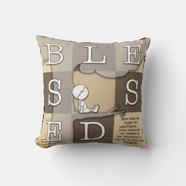 Blessed By  Abundance of Beauty Throw Pillow (Front)