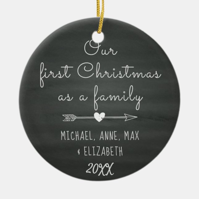 Blessed by Adoption First Christmas, Foster Care Ceramic Ornament (Front)