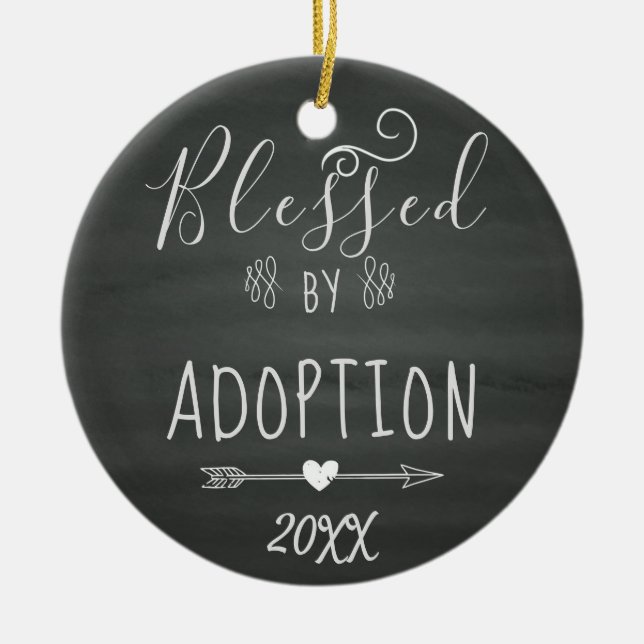 Blessed by Adoption - Foster Care, Adopt Gift Ceramic Ornament (Front)