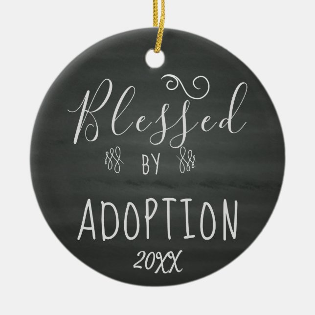 Blessed by Adoption - Foster Care, Adopt Gift Ceramic Ornament (Front)