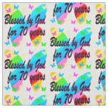 BLESSED BY GOD 70TH BUTTERFLY DESIGN FABRIC