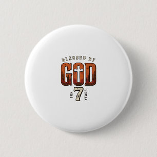 Blessed By God 7 Years Vintage Christian Shirt Button