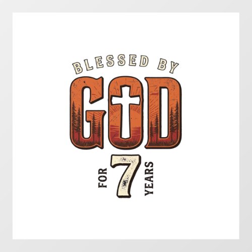 Blessed By God 7 Years Vintage Christian Shirt Floor Decals