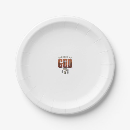 Blessed By God 7 Years Vintage Christian Shirt Paper Plates