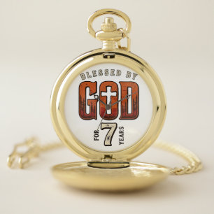Blessed By God 7 Years Vintage Christian Shirt Pocket Watch