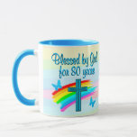 BLESSED BY GOD 80TH BIRTHDAY MUG