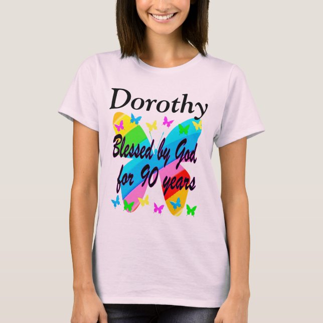 BLESSED BY GOD 90TH BIRTHDAY PERSONALIZED TSHIRT (Front)