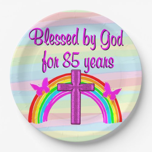 BLESSED BY GOD CHRISTIAN 85TH BIRTHDAY PLATES