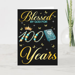 Blessed By God For 100 Years Old 100th Birthday Wo Card
